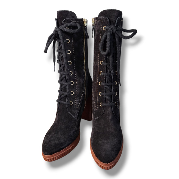 Tod’s Brown Suede Altraversione Lace-Up Zip Heeled Boots – NIB EU 34.5 / US 4.5 - Picture 16 of 16